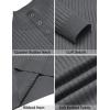 imageCOOFANDY Mens Quarter Button Sweater Long Sleeve Stand Collar Sweaters Casual Knitted Ribbed Dress PulloverDark Grey