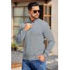 imageCOOFANDY Mens Quarter Button Sweater Long Sleeve Stand Collar Sweaters Casual Knitted Ribbed Dress PulloverLight Grey