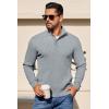 imageCOOFANDY Mens Quarter Button Sweater Long Sleeve Stand Collar Sweaters Casual Knitted Ribbed Dress PulloverLight Grey