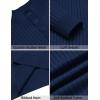 imageCOOFANDY Mens Quarter Button Sweater Long Sleeve Stand Collar Sweaters Casual Knitted Ribbed Dress PulloverNavy Blue