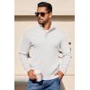 imageCOOFANDY Mens Quarter Button Sweater Long Sleeve Stand Collar Sweaters Casual Knitted Ribbed Dress PulloverWhite