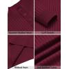 imageCOOFANDY Mens Quarter Button Sweater Long Sleeve Stand Collar Sweaters Casual Knitted Ribbed Dress PulloverWine Red