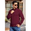 imageCOOFANDY Mens Quarter Button Sweater Long Sleeve Stand Collar Sweaters Casual Knitted Ribbed Dress PulloverWine Red