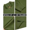 imageCOOFANDY Mens Quarter Zip Pullover Dress Slim Fit Sweater Mock Neck Sweaters Casual Long Sleeve PulloversArmy Green