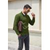 imageCOOFANDY Mens Quarter Zip Pullover Dress Slim Fit Sweater Mock Neck Sweaters Casual Long Sleeve PulloversArmy Green