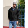 imageCOOFANDY Mens Quarter Zip Pullover Dress Slim Fit Sweater Mock Neck Sweaters Casual Long Sleeve PulloversBlack