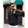 imageCOOFANDY Mens Quarter Zip Pullover Dress Slim Fit Sweater Mock Neck Sweaters Casual Long Sleeve PulloversBlack