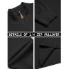 imageCOOFANDY Mens Quarter Zip Pullover Dress Slim Fit Sweater Mock Neck Sweaters Casual Long Sleeve PulloversBlack