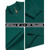 imageCOOFANDY Mens Quarter Zip Pullover Dress Slim Fit Sweater Mock Neck Sweaters Casual Long Sleeve PulloversDark Green