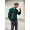 imageCOOFANDY Mens Quarter Zip Pullover Dress Slim Fit Sweater Mock Neck Sweaters Casual Long Sleeve PulloversDark Green