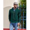imageCOOFANDY Mens Quarter Zip Pullover Dress Slim Fit Sweater Mock Neck Sweaters Casual Long Sleeve PulloversDark Green