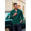 imageCOOFANDY Mens Quarter Zip Pullover Dress Slim Fit Sweater Mock Neck Sweaters Casual Long Sleeve PulloversDark Green