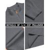 imageCOOFANDY Mens Quarter Zip Pullover Dress Slim Fit Sweater Mock Neck Sweaters Casual Long Sleeve PulloversDark Grey
