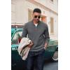 imageCOOFANDY Mens Quarter Zip Pullover Dress Slim Fit Sweater Mock Neck Sweaters Casual Long Sleeve PulloversDark Grey