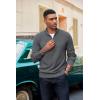 imageCOOFANDY Mens Quarter Zip Pullover Dress Slim Fit Sweater Mock Neck Sweaters Casual Long Sleeve PulloversDark Grey