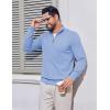 imageCOOFANDY Mens Quarter Zip Pullover Dress Slim Fit Sweater Mock Neck Sweaters Casual Long Sleeve PulloversLight Blue