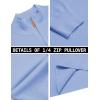 imageCOOFANDY Mens Quarter Zip Pullover Dress Slim Fit Sweater Mock Neck Sweaters Casual Long Sleeve PulloversLight Blue