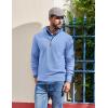 imageCOOFANDY Mens Quarter Zip Pullover Dress Slim Fit Sweater Mock Neck Sweaters Casual Long Sleeve PulloversLight Blue