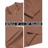 imageCOOFANDY Mens Quarter Zip Pullover Dress Slim Fit Sweater Mock Neck Sweaters Casual Long Sleeve PulloversLight Brown