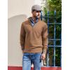 imageCOOFANDY Mens Quarter Zip Pullover Dress Slim Fit Sweater Mock Neck Sweaters Casual Long Sleeve PulloversLight Brown