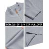 imageCOOFANDY Mens Quarter Zip Pullover Dress Slim Fit Sweater Mock Neck Sweaters Casual Long Sleeve PulloversLight Grey