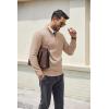 imageCOOFANDY Mens Quarter Zip Pullover Dress Slim Fit Sweater Mock Neck Sweaters Casual Long Sleeve PulloversLight Khaki