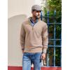 imageCOOFANDY Mens Quarter Zip Pullover Dress Slim Fit Sweater Mock Neck Sweaters Casual Long Sleeve PulloversLight Khaki