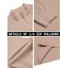 imageCOOFANDY Mens Quarter Zip Pullover Dress Slim Fit Sweater Mock Neck Sweaters Casual Long Sleeve PulloversLight Khaki