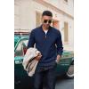 imageCOOFANDY Mens Quarter Zip Pullover Dress Slim Fit Sweater Mock Neck Sweaters Casual Long Sleeve PulloversNavy Blue