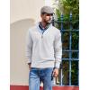 imageCOOFANDY Mens Quarter Zip Pullover Dress Slim Fit Sweater Mock Neck Sweaters Casual Long Sleeve PulloversWhite