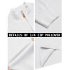 imageCOOFANDY Mens Quarter Zip Pullover Dress Slim Fit Sweater Mock Neck Sweaters Casual Long Sleeve PulloversWhite