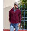 imageCOOFANDY Mens Quarter Zip Pullover Dress Slim Fit Sweater Mock Neck Sweaters Casual Long Sleeve PulloversWine Red