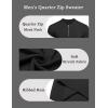 imageCOOFANDY Mens Quarter Zip Pullover Slim Fit Dress Sweaters Lightweight Mock Neck Knit SweaterBlack