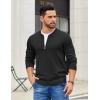 imageCOOFANDY Mens Quarter Zip Pullover Slim Fit Dress Sweaters Lightweight Mock Neck Knit SweaterBlack