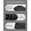 imageCOOFANDY Mens Quarter Zip Pullover Slim Fit Dress Sweaters Lightweight Mock Neck Knit SweaterDark Gray