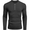 imageCOOFANDY Mens Quarter Zip Pullover Slim Fit Dress Sweaters Lightweight Mock Neck Knit SweaterDark Gray