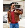 imageCOOFANDY Mens Quarter Zip Pullover Slim Fit Dress Sweaters Lightweight Mock Neck Knit SweaterDark Red