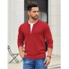 imageCOOFANDY Mens Quarter Zip Pullover Slim Fit Dress Sweaters Lightweight Mock Neck Knit SweaterDark Red