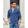 imageCOOFANDY Mens Quarter Zip Pullover Slim Fit Dress Sweaters Lightweight Mock Neck Knit SweaterDenim Blue
