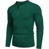 imageCOOFANDY Mens Quarter Zip Pullover Slim Fit Dress Sweaters Lightweight Mock Neck Knit SweaterGreen