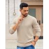 imageCOOFANDY Mens Quarter Zip Pullover Slim Fit Dress Sweaters Lightweight Mock Neck Knit SweaterKhaki