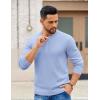 imageCOOFANDY Mens Quarter Zip Pullover Slim Fit Dress Sweaters Lightweight Mock Neck Knit SweaterLight Blue