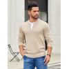 imageCOOFANDY Mens Quarter Zip Pullover Slim Fit Dress Sweaters Lightweight Mock Neck Knit SweaterLight Khaki