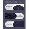 imageCOOFANDY Mens Quarter Zip Pullover Slim Fit Dress Sweaters Lightweight Mock Neck Knit SweaterNavy Blue