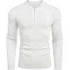 imageCOOFANDY Mens Quarter Zip Pullover Slim Fit Dress Sweaters Lightweight Mock Neck Knit SweaterWhite