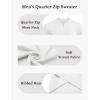 imageCOOFANDY Mens Quarter Zip Pullover Slim Fit Dress Sweaters Lightweight Mock Neck Knit SweaterWhite