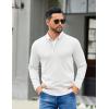 imageCOOFANDY Mens Quarter Zip Pullover Slim Fit Dress Sweaters Lightweight Mock Neck Knit SweaterWhite