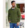 imageCOOFANDY Mens Quarter Zip Pullover Slim Fit Lightweight Sweater Casual Mock Neck Knit Polo SweaterArmy Green