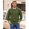 imageCOOFANDY Mens Quarter Zip Pullover Slim Fit Lightweight Sweater Casual Mock Neck Knit Polo SweaterArmy Green