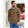 imageCOOFANDY Mens Quarter Zip Pullover Slim Fit Lightweight Sweater Casual Mock Neck Knit Polo SweaterAsh Brown